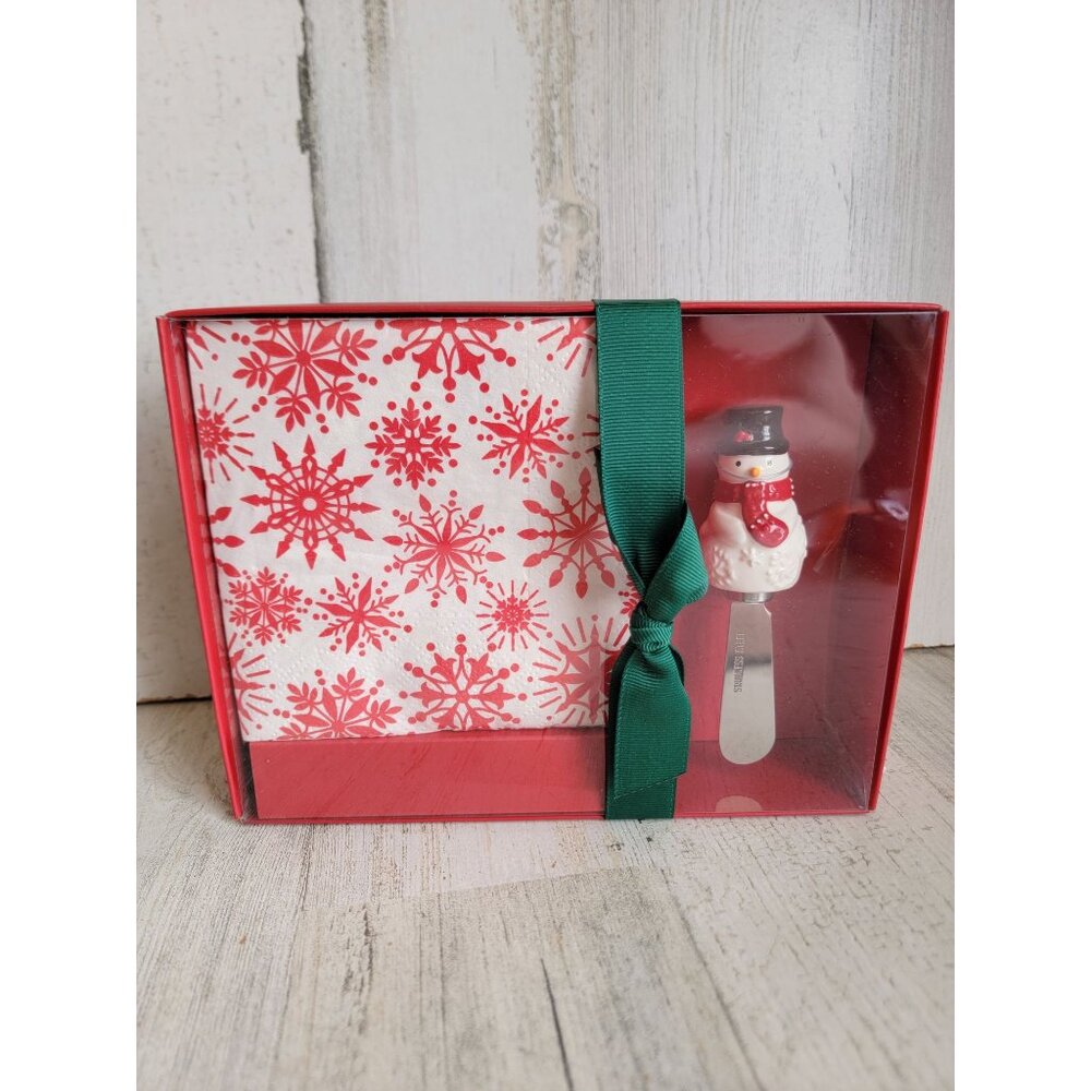 Hallmark cocktail napkins‎ spreader snowman Xmas accessories
